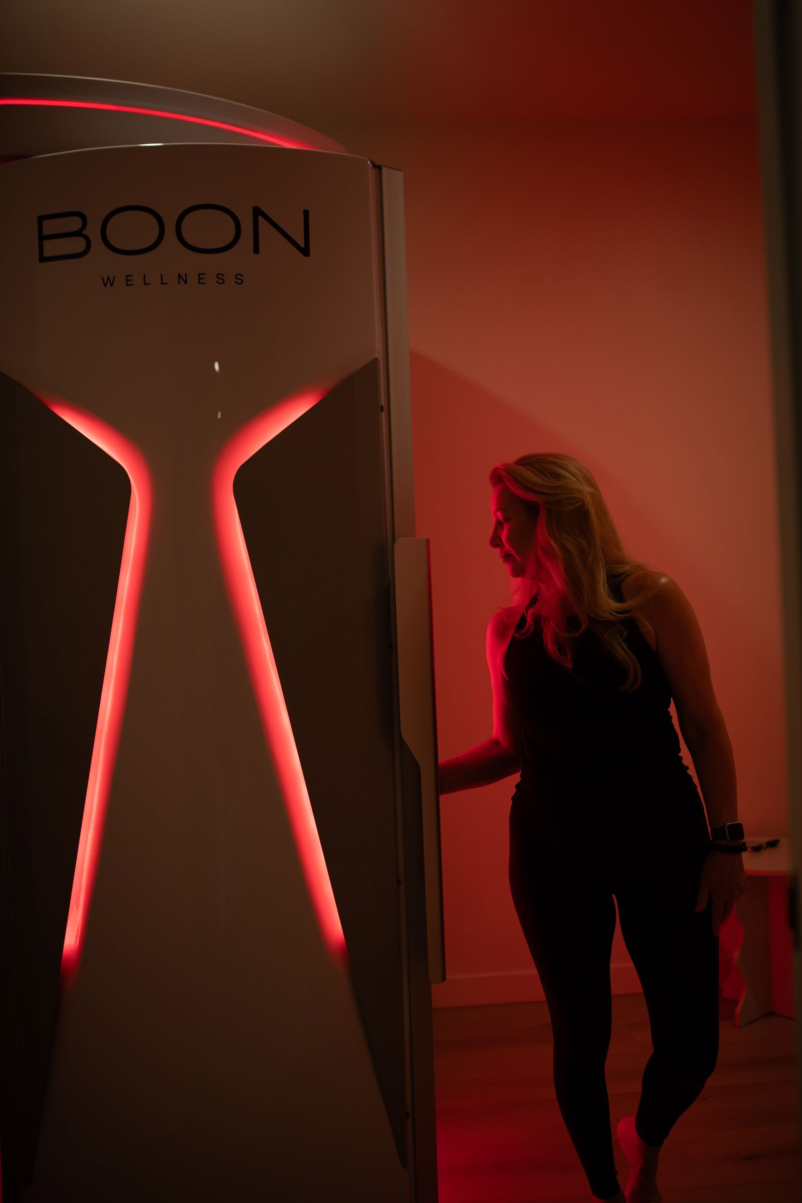 Close detail of red light therapy at Boon Wellness